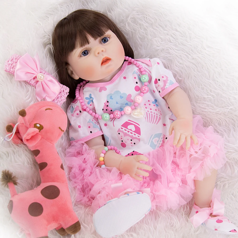 New 23'' 57cm baby reborn Girl Doll Full Silicone Body Lifelike bebe Reborn toddler Bonecas Handmade childToys gift
New 23'' 57cm baby reborn Girl Doll Full Silicone Body Lifelike bebe Reborn toddler Bonecas Handmade childToys gift