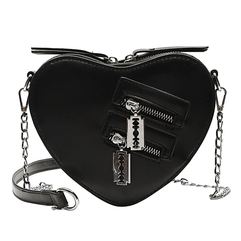 Gothic Heart Blade Zipper Chain Crossbody Bags For Women Girl Casual Shoulder Purses And Handbags Techwear Summer Wallet Goth
Gothic Heart Blade Zipper Chain Crossbody Bags For Women Girl Casual Shoulder Purses And Handbags Techwear Summer Wallet Goth