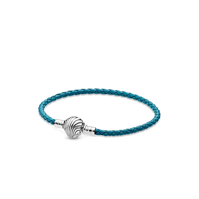 S925 Sterling Silver Original Pans Ocean series Moments Seashell Clasp Turquoise Braided Leather Bracelet Women Jewelry Gift
S925 Sterling Silver Original Pans Ocean series Moments Seashell Clasp Turquoise Braided Leather Bracelet Women Jewelry Gift