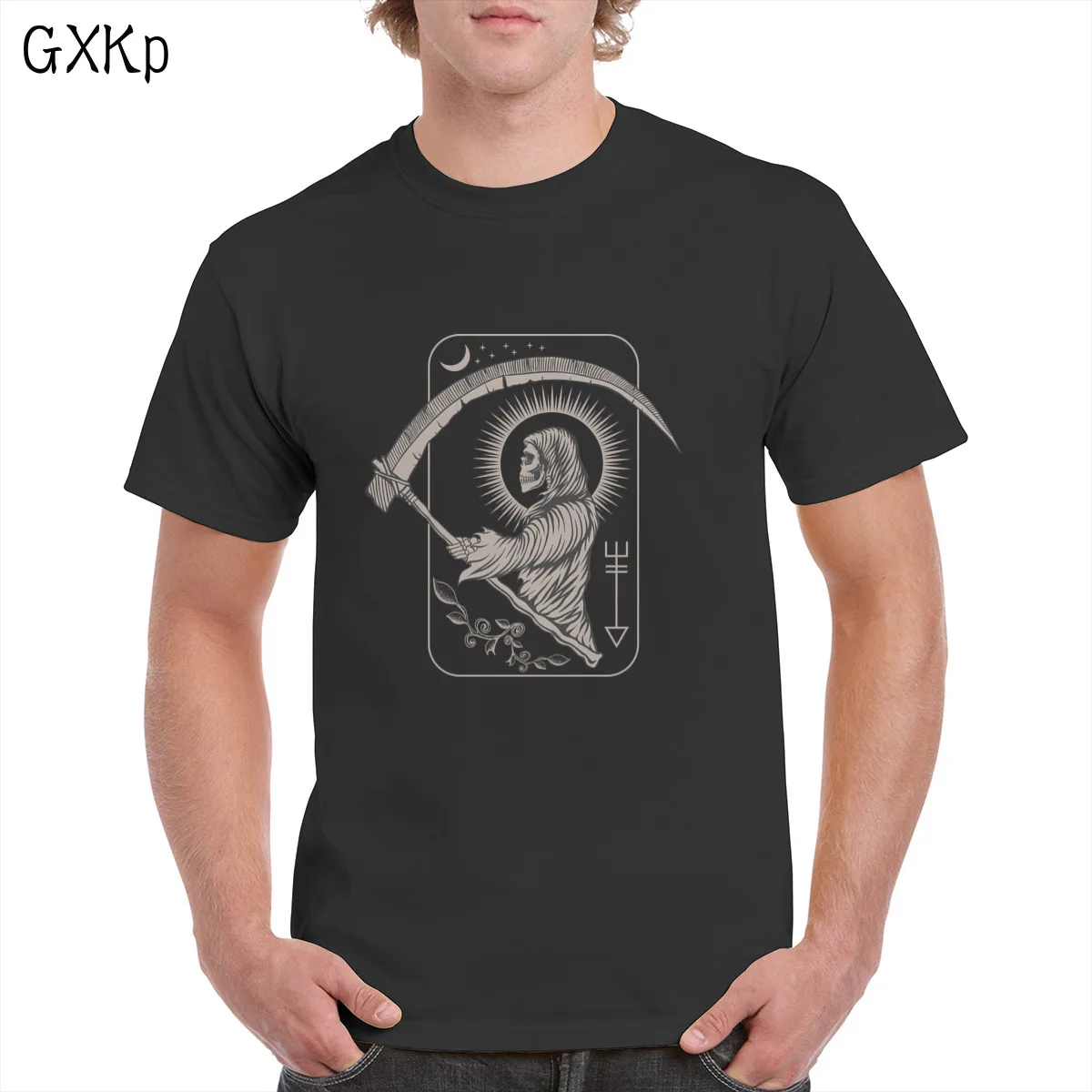 The devil with Sickle t shirt Unisex Halloween Satan Demon Dark series Sun and Moon graphic Tops 100% Cotton Female/Man
The devil with Sickle t shirt Unisex Halloween Satan Demon Dark series Sun and Moon graphic Tops 100% Cotton Female/Man