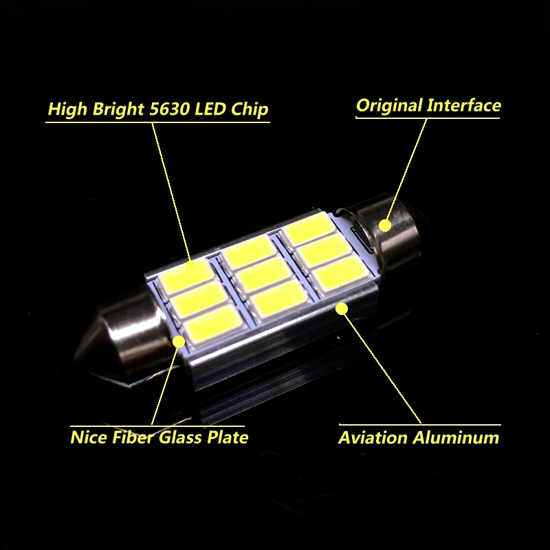 2x31 мм 36 39 42 белая гирлянда C5W C10W светодиодный ная лампа 5630 LED Canbus без ошибок для