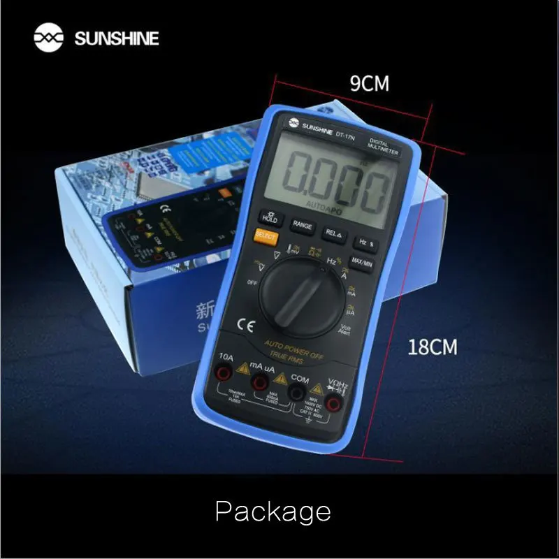 SUNSHINE DT-17N high precision lcd display Digital Multimeter 35/6 automatic instrument AC DC voltage current resistance measure 
SUNSHINE DT-17N high precision lcd display Digital Multimeter 35/6 automatic instrument AC DC voltage current resistance measure