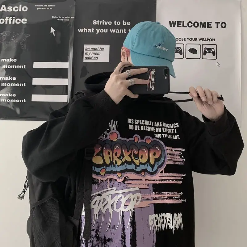 Мужские и женские толстовки осень/зима свободная Корейская версия в стиле Ins новый стиль Харадзюку хип-хоп граффити с принтом
Мужские и женские толстовки осень/зима свободная Корейская версия в стиле Ins новый стиль Харадзюку хип-хоп граффити с принтом