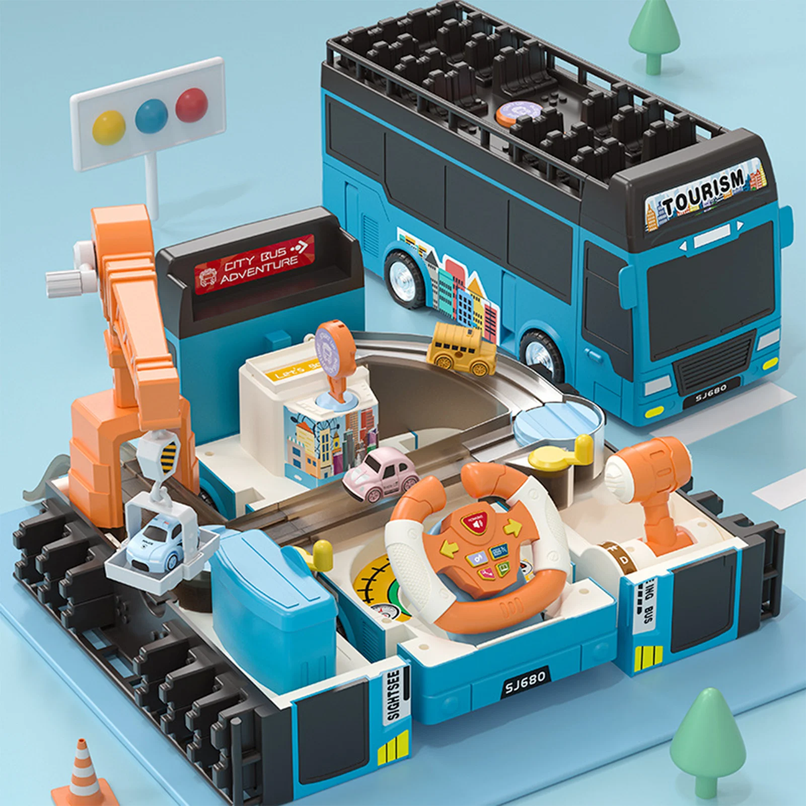 Многофункциональная игрушка-автобус детская игрушка-трансформер для раннего