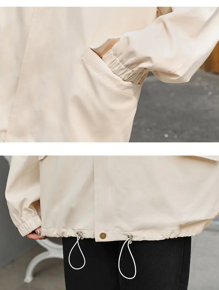 Korean Casual Hooded Jackets Spring Autumn Short Loose Coat Tops Womens Splice Zipper Outwear Fashion Student Windbreakers Women
Korean Casual Hooded Jackets Spring Autumn Short Loose Coat Tops Womens Splice Zipper Outwear Fashion Student Windbreakers Women