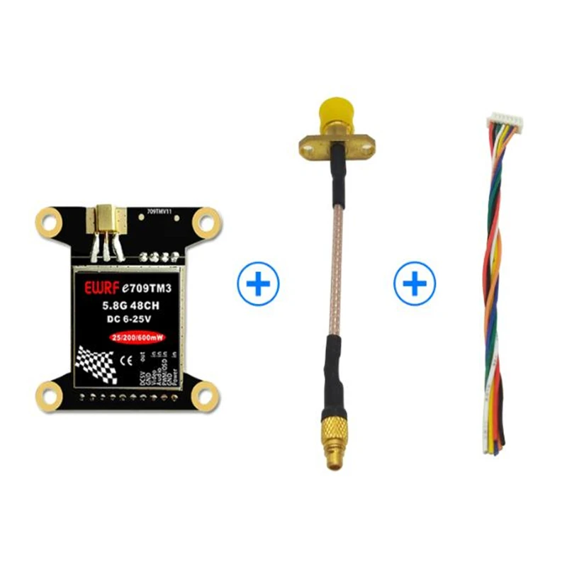 EWRF e709TM3 5 8G FPV OSD Регулируемый av передатчик 6 25V 48CH с BEC/PWM монтажными отверстиями для