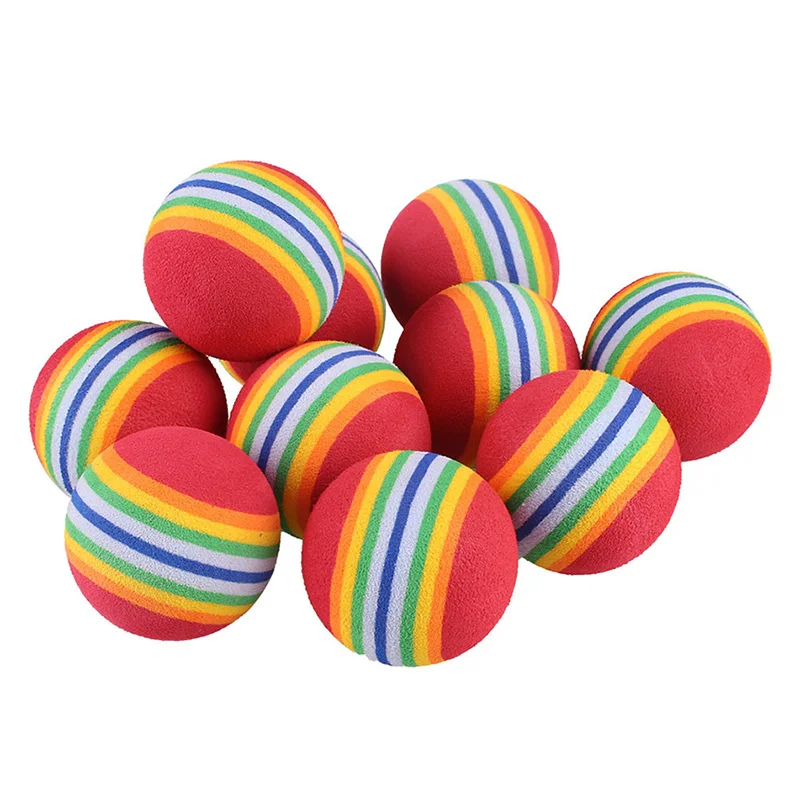 1pcs Super Cute Rainbow Toy Ball Small Dog Cat Pet Balls Eva Golf Practice Ball Outdoor Sports