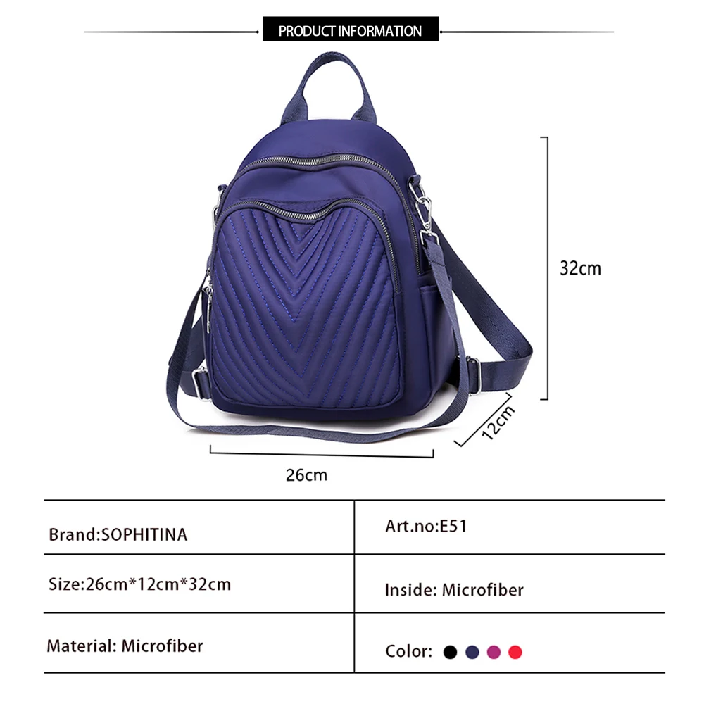 SOPHITINA Backpacks Lady Casual Striped Pattern Upper Many Interior Pocket Shoulder Bags Women Zipper Messenger Women's Bags E51
SOPHITINA Backpacks Lady Casual Striped Pattern Upper Many Interior Pocket Shoulder Bags Women Zipper Messenger Women's Bags E51