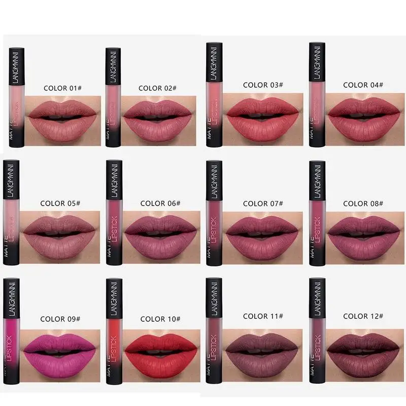 12 Pcs/set Lip Gloss Kit Matte Non-stick Cup Liquid Lipstick Waterproof Velvet Lip Stick Tint Lip Makeup 6ml*12
12 Pcs/set Lip Gloss Kit Matte Non-stick Cup Liquid Lipstick Waterproof Velvet Lip Stick Tint Lip Makeup 6ml*12