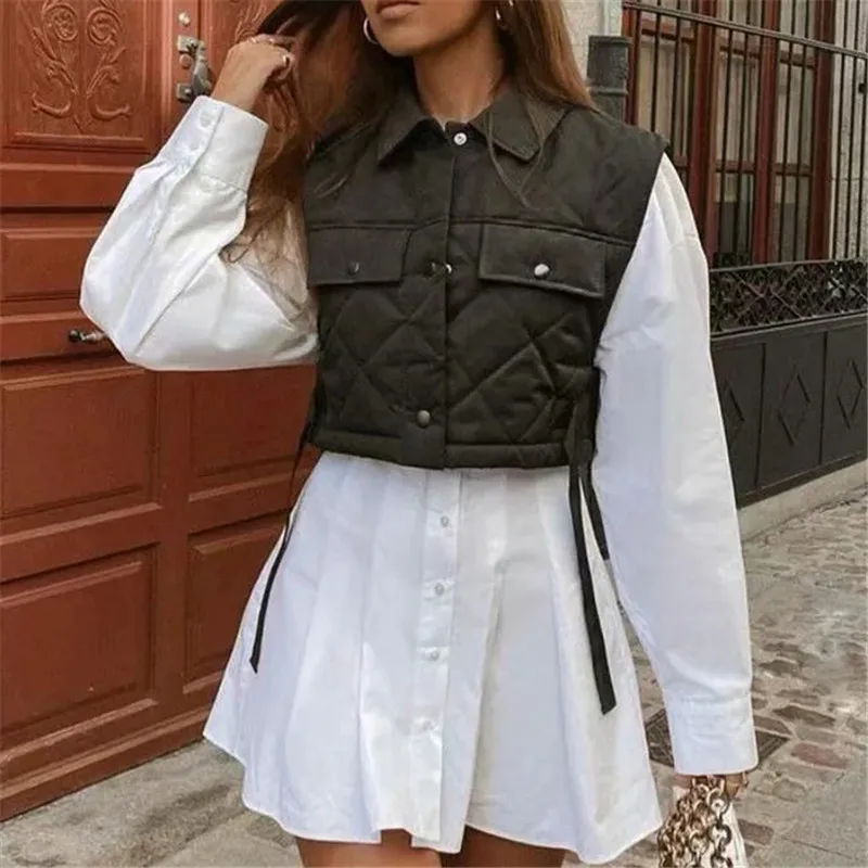 Merodi Women Vogue Turn-Down Collar Sleeveless Za Solid Short Parkas Outwear Girls Casual Double Pockets Summer Jacket Vest
Merodi Women Vogue Turn-Down Collar Sleeveless Za Solid Short Parkas Outwear Girls Casual Double Pockets Summer Jacket Vest