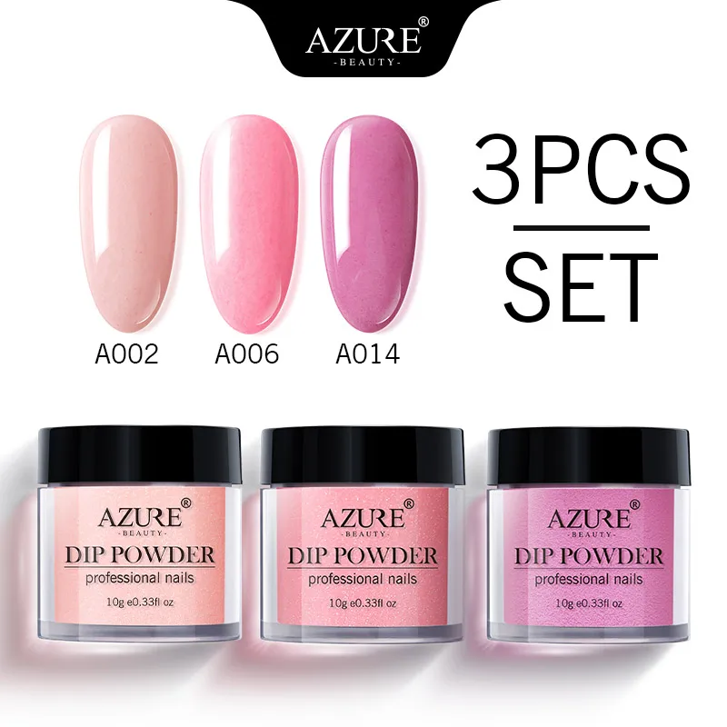 Azure Beauty 2/3 шт набор порошковых ногтей без необходимости лампа блестящая система Dip