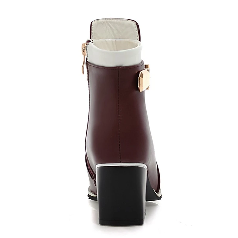 ENMAYER Top Quality Women Fashion Square Heel Pointed Toe Ankle Lady Buckle Strap Zipper Color Block Shoes Woman Boots
ENMAYER Top Quality Women Fashion Square Heel Pointed Toe Ankle Lady Buckle Strap Zipper Color Block Shoes Woman Boots