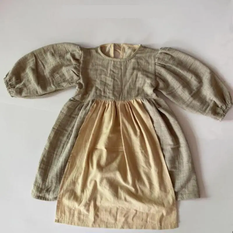 Autumn Girls Dresses Kids Lantern Sleeve Casual Princess Dress Cotton Linen Baby Girl Dress 1-7 Year Children Clothes
Autumn Girls Dresses Kids Lantern Sleeve Casual Princess Dress Cotton Linen Baby Girl Dress 1-7 Year Children Clothes