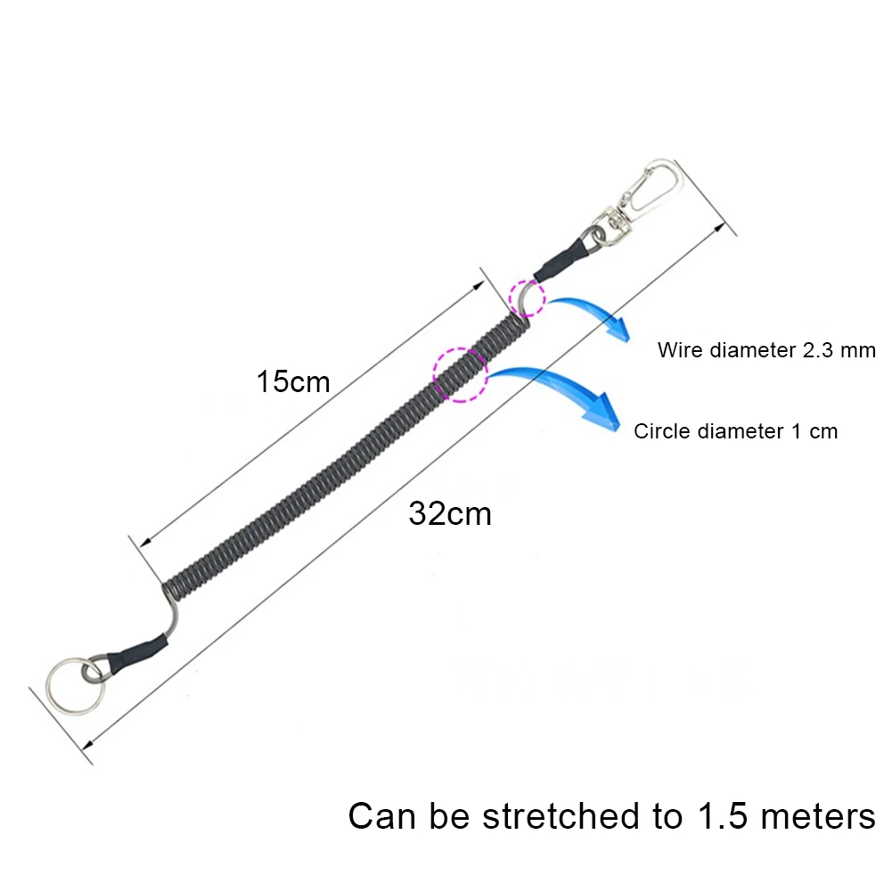6pcs Fishing Lanyards Safety Coil Lanyard Heavy Duty Safety Boating Rope Retractable Wire Fishing Tools 1.5m
6pcs Fishing Lanyards Safety Coil Lanyard Heavy Duty Safety Boating Rope Retractable Wire Fishing Tools 1.5m