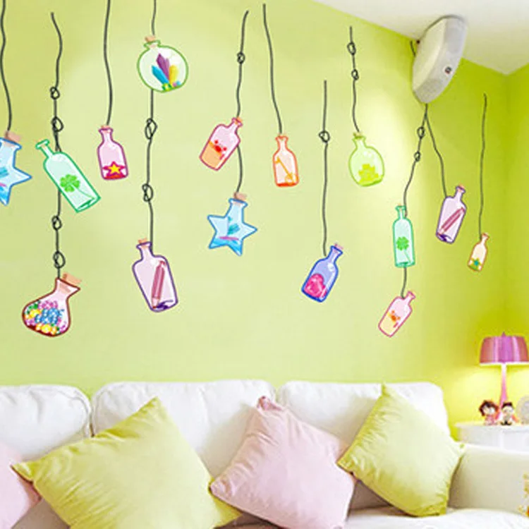 DIY Color Wishing Drifting Bottle Wall Sticker Creative Glass Bottle Ornaments Stickers for Kids Room Bedroom Window Decals
DIY Color Wishing Drifting Bottle Wall Sticker Creative Glass Bottle Ornaments Stickers for Kids Room Bedroom Window Decals