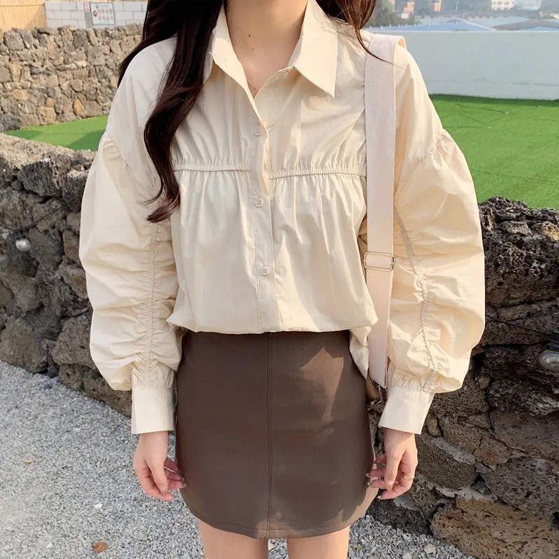 2020 New Arrival Women Solid Blouses Korean Turn-Down Collar Puff Long Sleeve Shirts Drawstring Vintage Blusas Mujer
2020 New Arrival Women Solid Blouses Korean Turn-Down Collar Puff Long Sleeve Shirts Drawstring Vintage Blusas Mujer