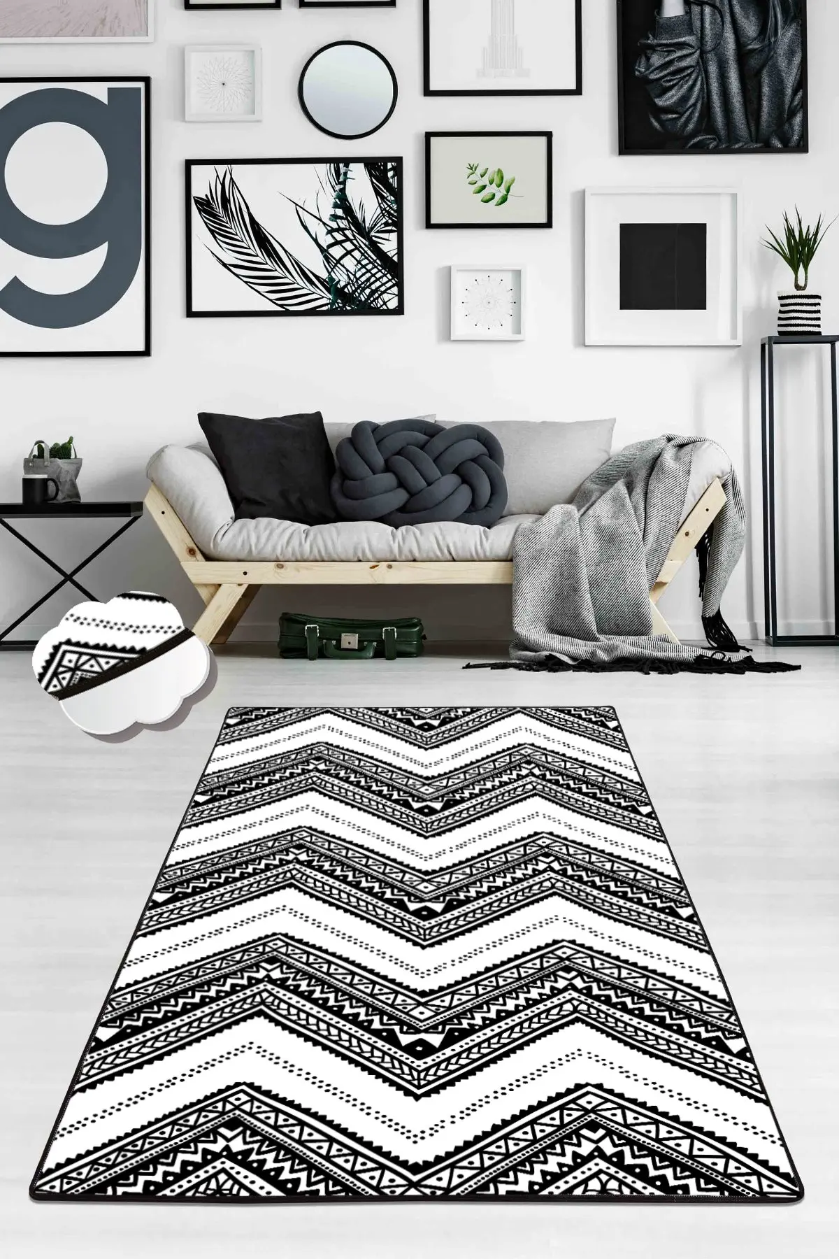 Etgdecor Triangel Model 100x200 cm 40 ''x 79'' inch Decorative Non-Slip Area Rug
