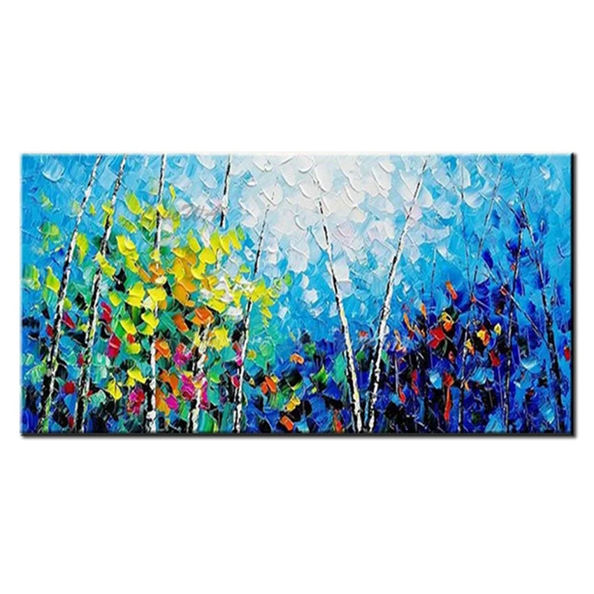 Palette Knife Art 100% Handpainted Oil Painting Blue Knife Canvas Wall Art Pictures Painting Art for Living Room Decoration
Palette Knife Art 100% Handpainted Oil Painting Blue Knife Canvas Wall Art Pictures Painting Art for Living Room Decoration