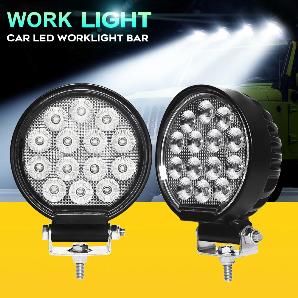 

Car LED Worklight Bar With DRL For Car SUV Off-Road Turck 4x4 Boats 12V 24V LED Tractor Headlight Spotlight Driving Fog Lamp