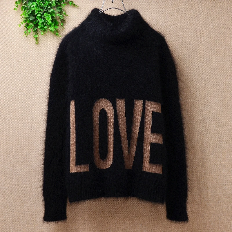 heavy thick fall winter female women hairy mink cashmere Letter embroidery short loose pullover angora fur crop top sweater pull
heavy thick fall winter female women hairy mink cashmere Letter embroidery short loose pullover angora fur crop top sweater pull