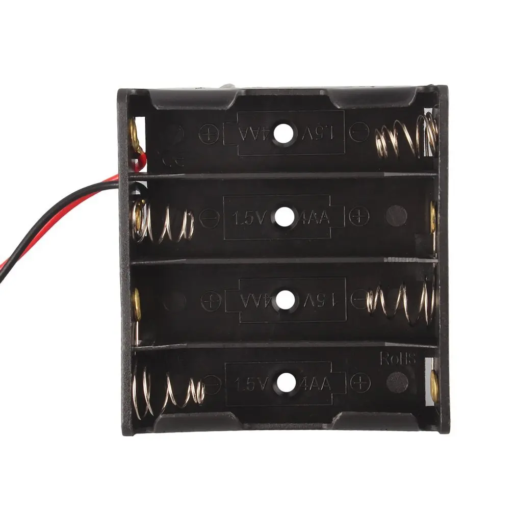 

Профессиональный пластиковый черный ящик для хранения батарей, слот, держатель, чехол для 4 упаковок, Стандартные батарейки AA 2A черного цвет...