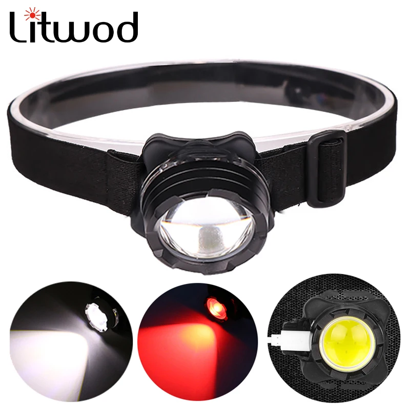 Built-in Battery USB Rechargeable Headlight COB LED Powerful Headlamp Head Waterproof Lamp Aluminum White Red Lighting Litwod
Built-in Battery USB Rechargeable Headlight COB LED Powerful Headlamp Head Waterproof Lamp Aluminum White Red Lighting Litwod