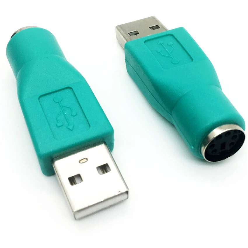 Адаптер конвертер USB Female в Male для клавиатуры и мыши PS2 на ПК.