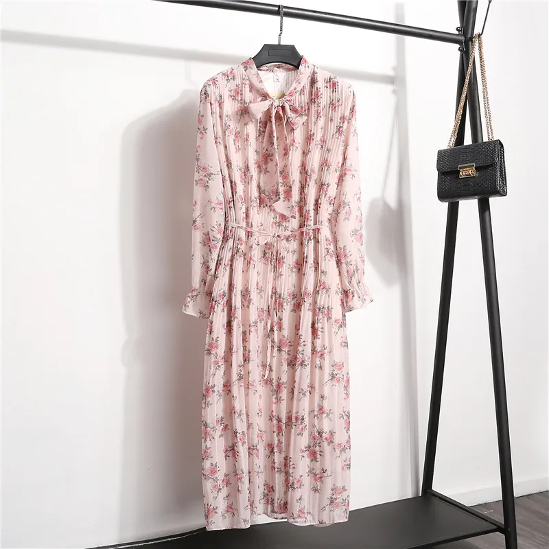 NIJIUDING Women's Chiffon Dresses Spring Autumn Long Sleeve Floral Print Dress 2020 New Woman Mid-calf Office Lady Bow Vostidos
NIJIUDING Women's Chiffon Dresses Spring Autumn Long Sleeve Floral Print Dress 2020 New Woman Mid-calf Office Lady Bow Vostidos