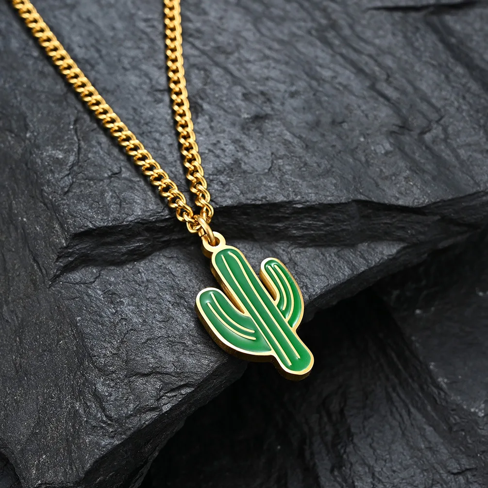 Ins Harajuku fengri chaopai cactus necklace was born in the sun. Literary fan Chaonan pendant titanium steel pendant 
Ins Harajuku fengri chaopai cactus necklace was born in the sun. Literary fan Chaonan pendant titanium steel pendant