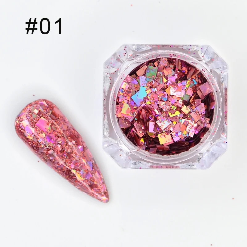 1pcs Nail Glitter Holographic Laser Nail Powder Flake Manicure Ultra Thin Nail Art Sequin Chrome Pigment
1pcs Nail Glitter Holographic Laser Nail Powder Flake Manicure Ultra Thin Nail Art Sequin Chrome Pigment