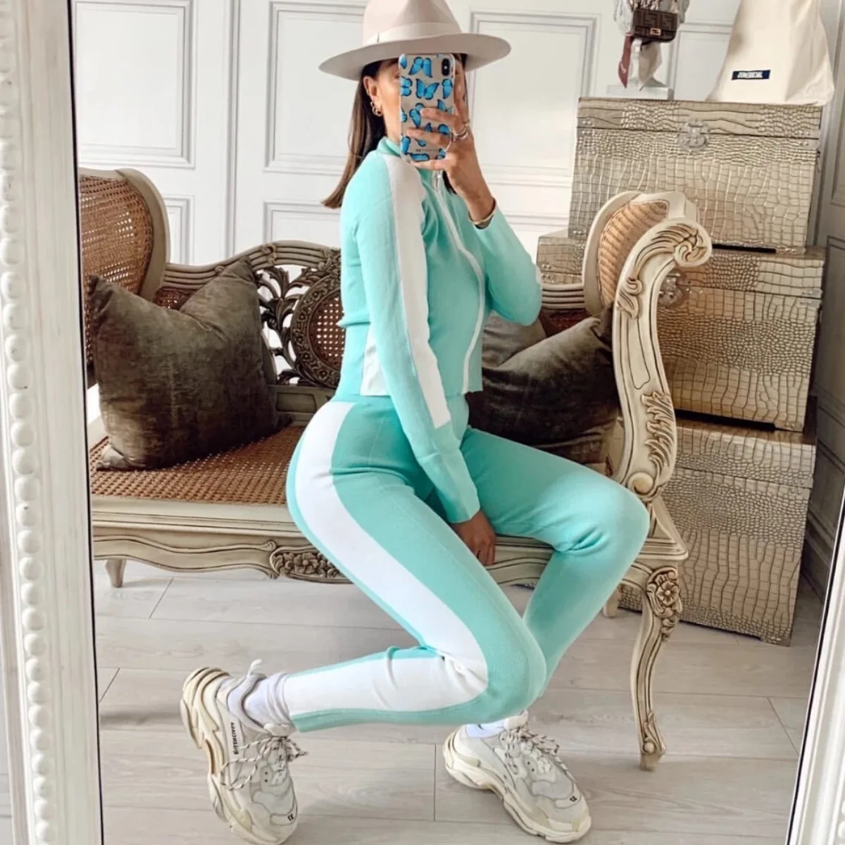 2020 Cropped Jacket Cargo Pants 2 Pieces Set Fall Winter Women Color Block Zip-up Cardigan Coat Trousers Rib Knit Tracksuit Set
2020 Cropped Jacket Cargo Pants 2 Pieces Set Fall Winter Women Color Block Zip-up Cardigan Coat Trousers Rib Knit Tracksuit Set