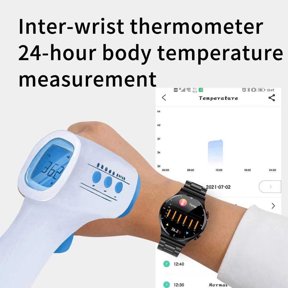LIGE Health Smart Watch Men ECG+PPG Body Temperature Blood Pressure Heart Rate Waterproof Wireless Charger Smartwatch 360*360 HD |