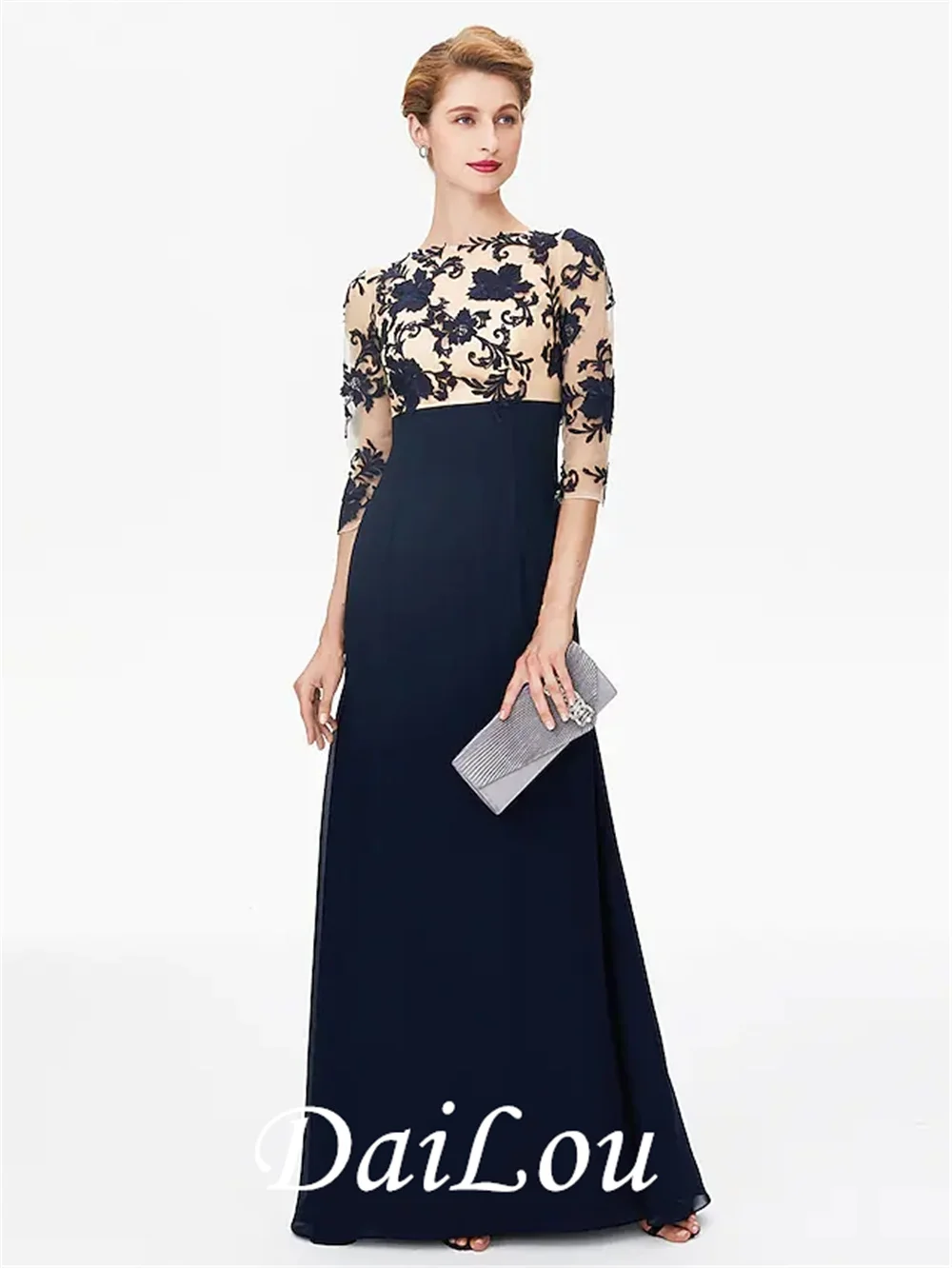 Sheath / Column Mother of the Bride Dress Color Block Beautiful Back Bateau Neck Floor Length Chiffon Floral Lace 2021
Sheath / Column Mother of the Bride Dress Color Block Beautiful Back Bateau Neck Floor Length Chiffon Floral Lace 2021