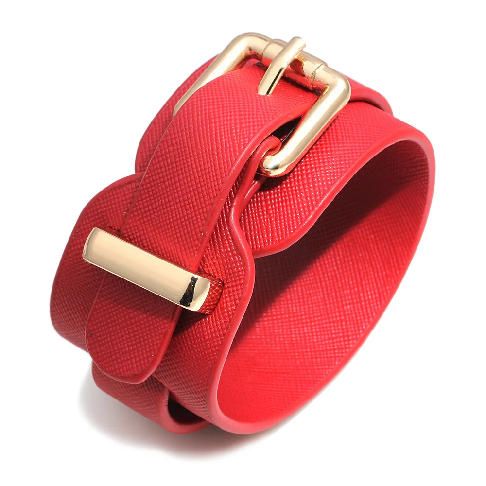 fashion jewelry Simple clasp wide pu leather bracelet for women Punk Wristbands Charm Jewelry Gifts
fashion jewelry Simple clasp wide pu leather bracelet for women Punk Wristbands Charm Jewelry Gifts