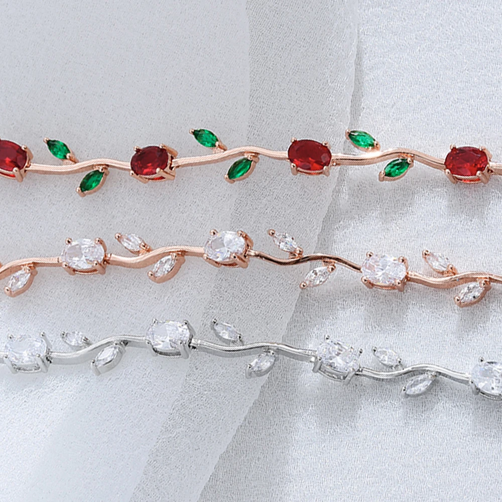 3 Colors Leaf Chain & Link Bracelet For Women 5A Clear Cubic Zirconia Female Bracelets Anniversary Fashion Jewelry Accessories
3 Colors Leaf Chain & Link Bracelet For Women 5A Clear Cubic Zirconia Female Bracelets Anniversary Fashion Jewelry Accessories
