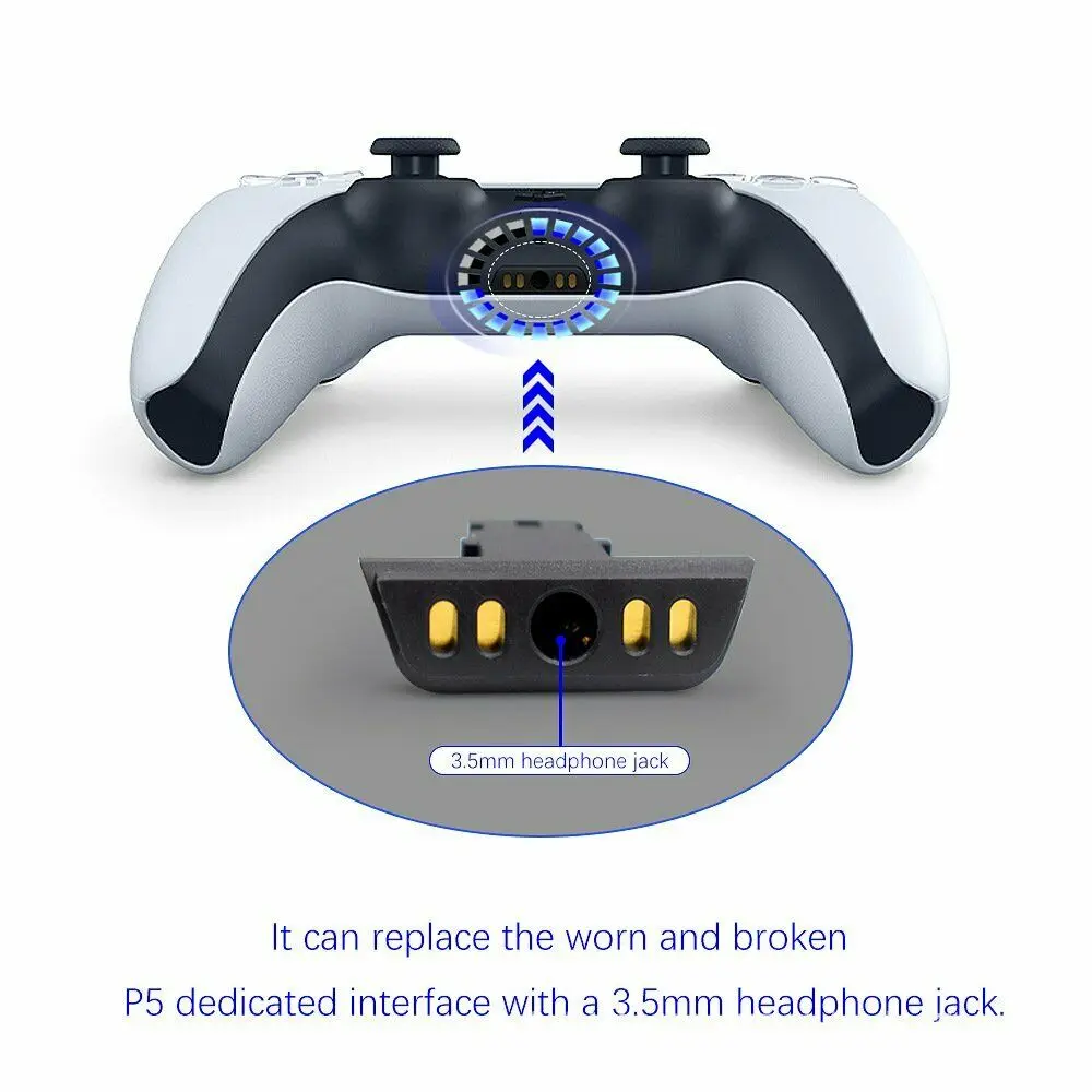 Разъем для наушников для PS5, рукоятка, геймпад, высококачественный сменный игровой контроллер, розетка для зарядки и громкости
Разъем для наушников для PS5, рукоятка, геймпад, высококачественный сменный игровой контроллер, розетка для зарядки и громкости