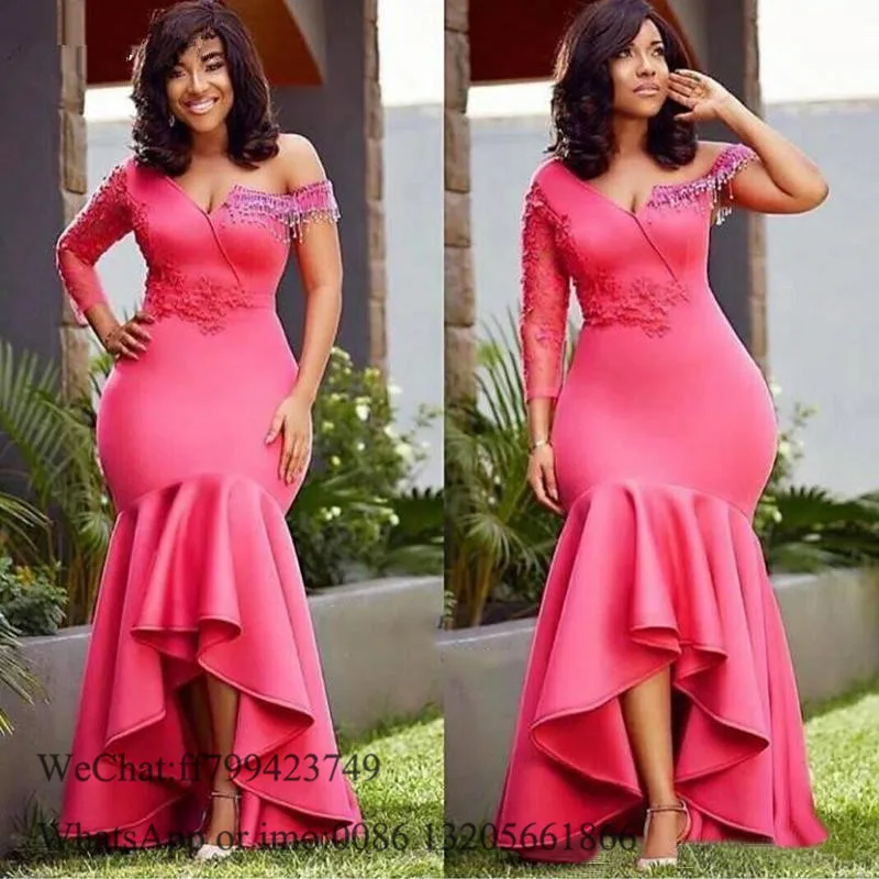 2020 Beading Fuchsia Mermaid Bridesmaid Dresses Long Applique Lace One Sleeve Wedding Party Dress Vestido De Fiesta De Boda
2020 Beading Fuchsia Mermaid Bridesmaid Dresses Long Applique Lace One Sleeve Wedding Party Dress Vestido De Fiesta De Boda