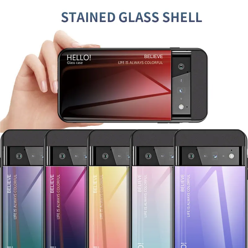 For Google Pixel 6 Pixel6 Case Tempered Glass Luxury Gradient Soft Silicone Frame Cover Phone Case For Google Pixel 6 Pro
For Google Pixel 6 Pixel6 Case Tempered Glass Luxury Gradient Soft Silicone Frame Cover Phone Case For Google Pixel 6 Pro
