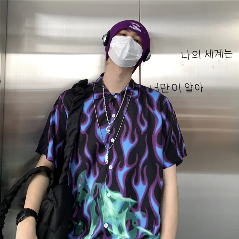 New Summer Streetwear Women Blouse Hip-hop Flame Shirt Female Punk Short-sleeved Shirts Loose Casual Blouses Tops Unisex
New Summer Streetwear Women Blouse Hip-hop Flame Shirt Female Punk Short-sleeved Shirts Loose Casual Blouses Tops Unisex