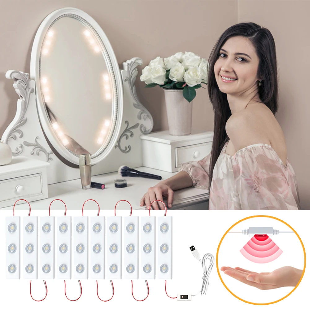 LED Vanity Mirror Lights Motion Sensor Hollywood Vanity Light USB Powered Dimming Light Strip For Vanity Table Dressing Mirror
LED Vanity Mirror Lights Motion Sensor Hollywood Vanity Light USB Powered Dimming Light Strip For Vanity Table Dressing Mirror
