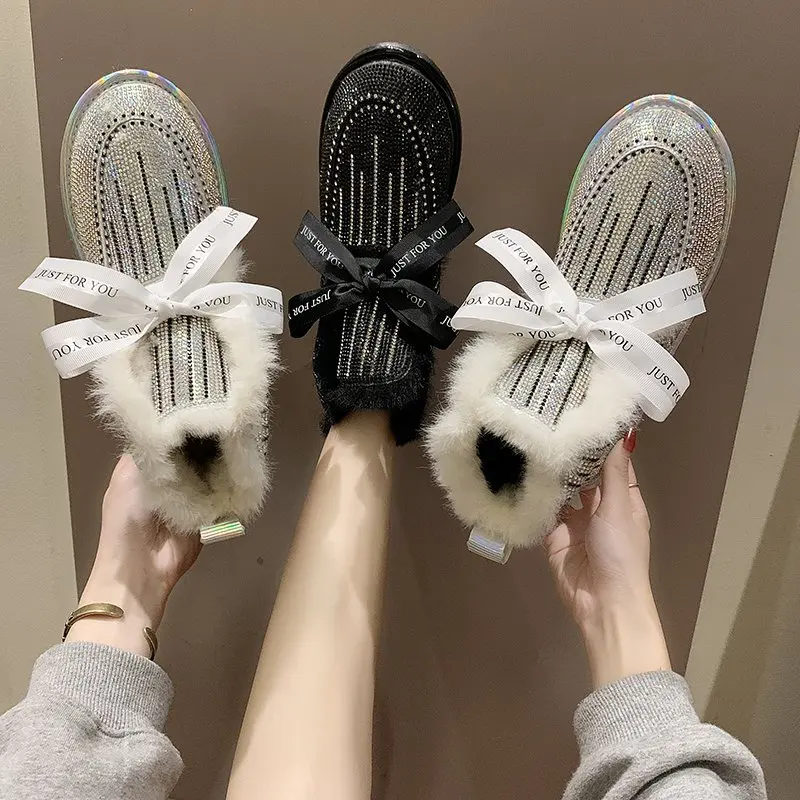 Brand Autumn Winter Women Flat Boots New Korean Female Snow Boots Women Boots bow crystal Flat Bottom Students' Peas and Shoes
Brand Autumn Winter Women Flat Boots New Korean Female Snow Boots Women Boots bow crystal Flat Bottom Students' Peas and Shoes