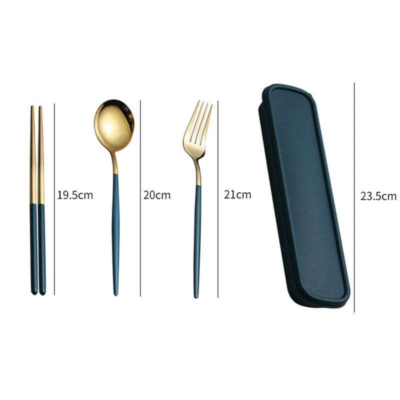 Stainless Steel Tableware Set With Box Three-piece Fork Spoon Chopsticks Set Portable Travel School Company Cutlery Set
Stainless Steel Tableware Set With Box Three-piece Fork Spoon Chopsticks Set Portable Travel School Company Cutlery Set