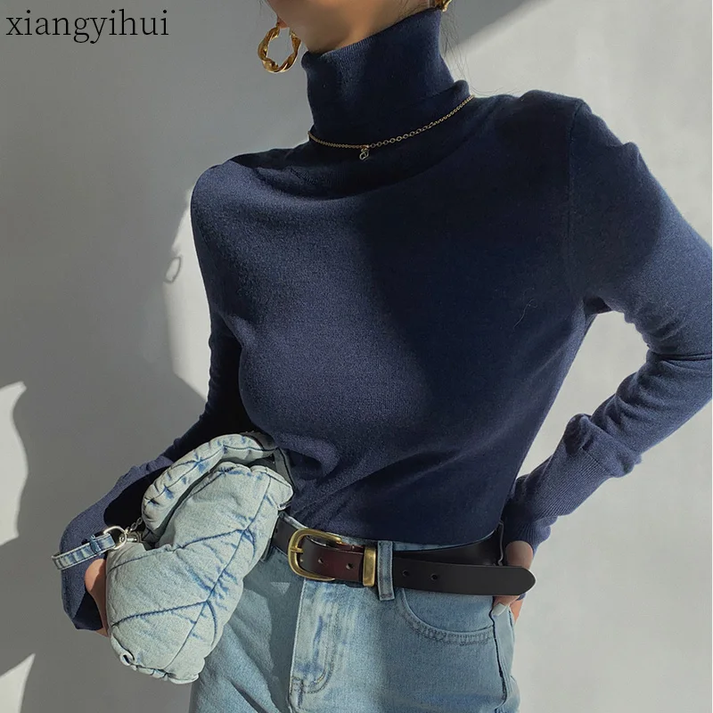 Casual Fashion Turtleneck Long Sleeve Thermal Slim Fit Bottoming Sweater Black Dark Blue Color Women's Wool Knitted Jumpers
Casual Fashion Turtleneck Long Sleeve Thermal Slim Fit Bottoming Sweater Black Dark Blue Color Women's Wool Knitted Jumpers