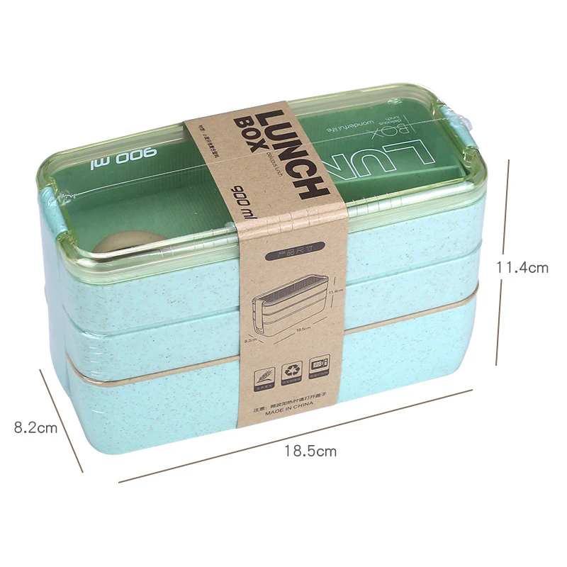 3 Layers 900 ml Wheat Straw Material Food Container Microwavable Heated Japanese Style Bento Box Kids Lunch Container Sandwich
3 Layers 900 ml Wheat Straw Material Food Container Microwavable Heated Japanese Style Bento Box Kids Lunch Container Sandwich