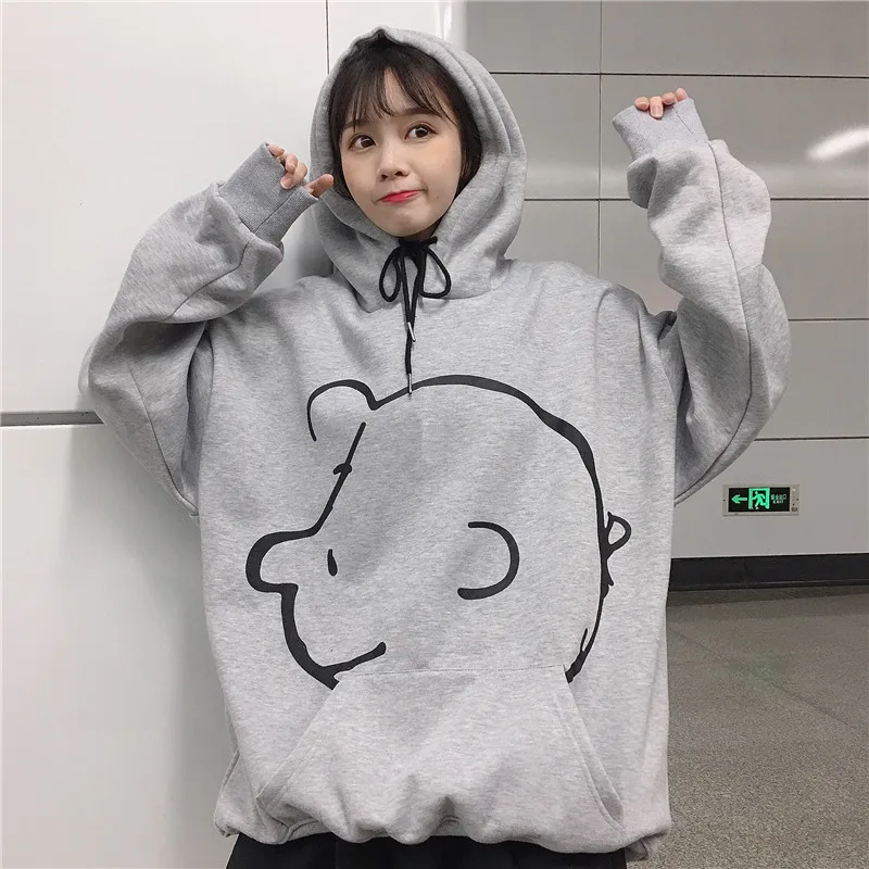 Spring and autumn Korean style hooded casual full print pullovers tops loose Women's Clothing high quality temperament Hoodies
Spring and autumn Korean style hooded casual full print pullovers tops loose Women's Clothing high quality temperament Hoodies