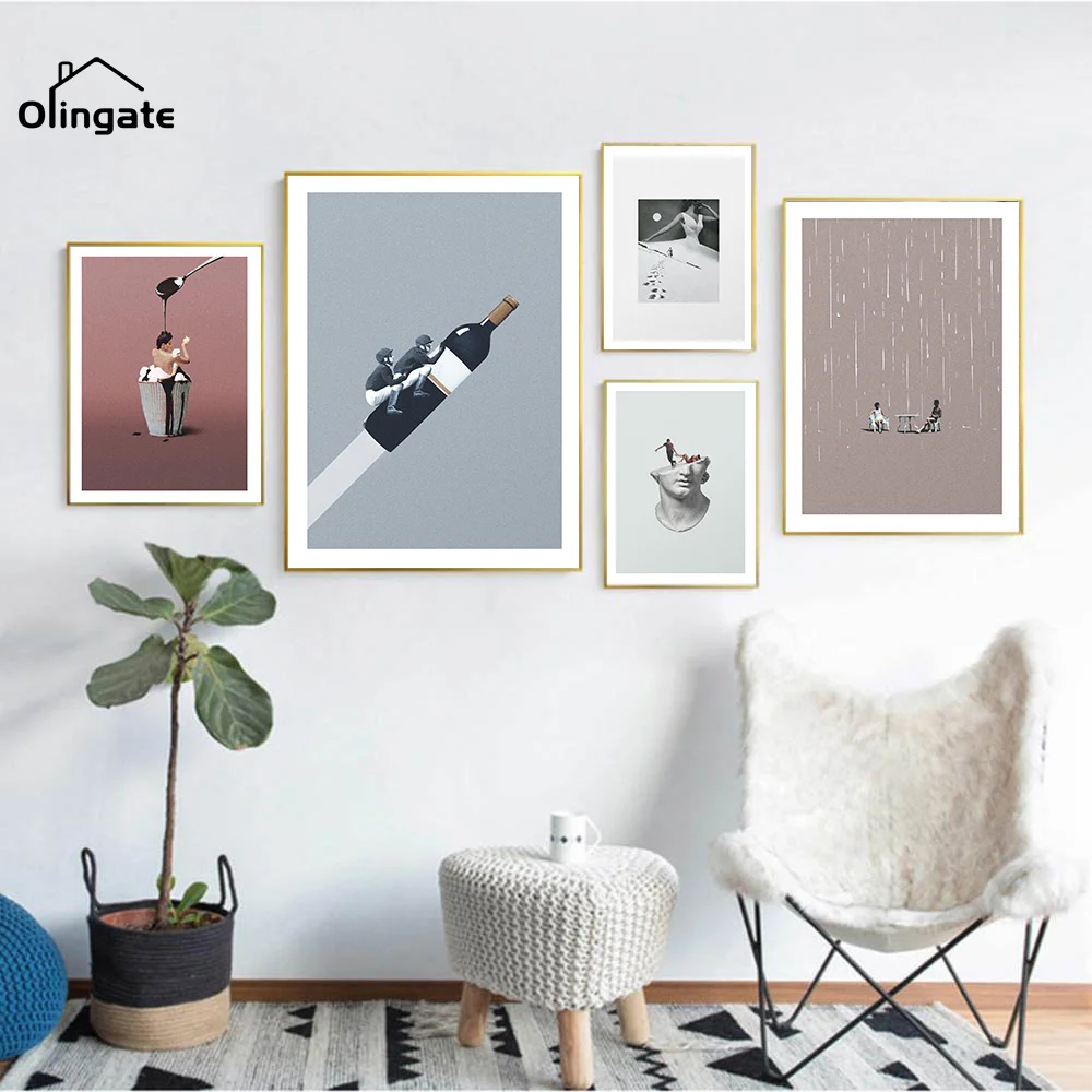 Abstract Surreal Style Posters and Prints Creative Wine Bottle Racket Wall Art One Piece Canvas Painting Home Drawing Room Decor
Abstract Surreal Style Posters and Prints Creative Wine Bottle Racket Wall Art One Piece Canvas Painting Home Drawing Room Decor