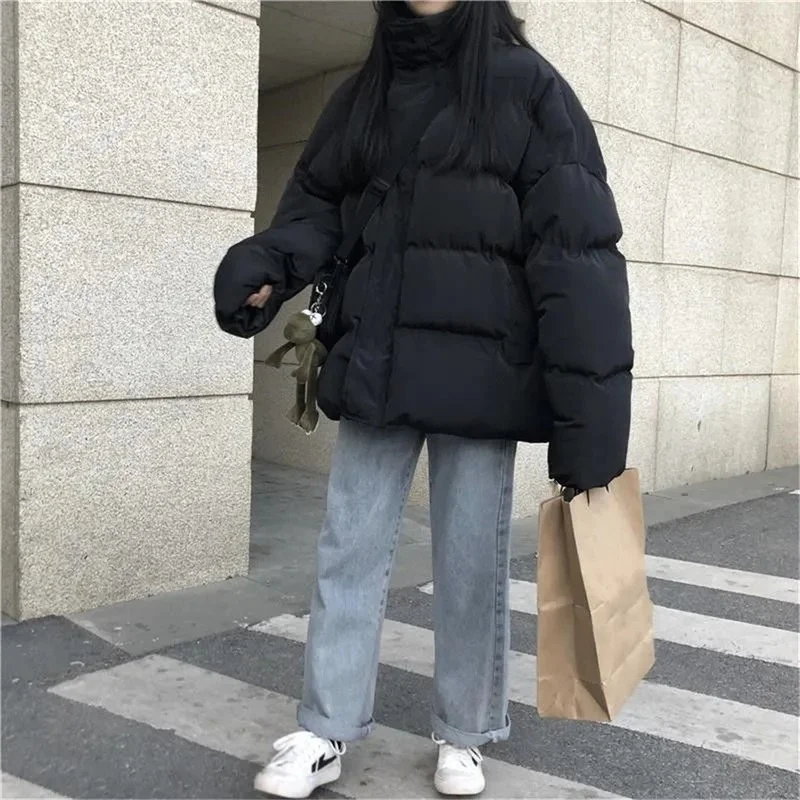 2021 Version Warm Women's Cotton Jacket Korean of Solid Color Oversized Parka Coat Harajuku Retro Winter Loose Zipper Jacket
2021 Version Warm Women's Cotton Jacket Korean of Solid Color Oversized Parka Coat Harajuku Retro Winter Loose Zipper Jacket