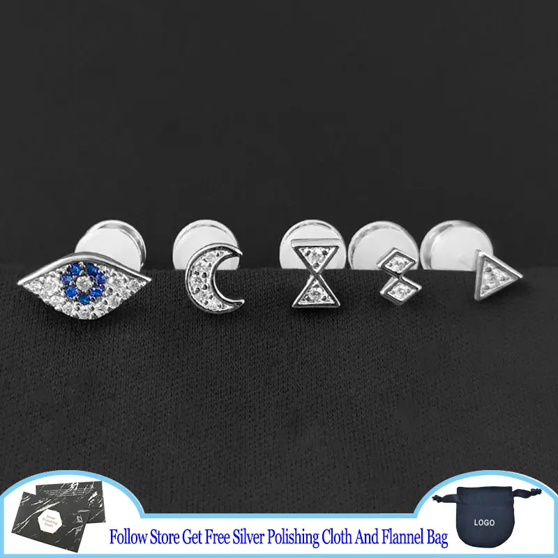 S925 Sterling Silver Earrings Devil's Eye Moon Geometry Combination Stud Earring Set Charming Elegant Personality Jewelry Gift
S925 Sterling Silver Earrings Devil's Eye Moon Geometry Combination Stud Earring Set Charming Elegant Personality Jewelry Gift