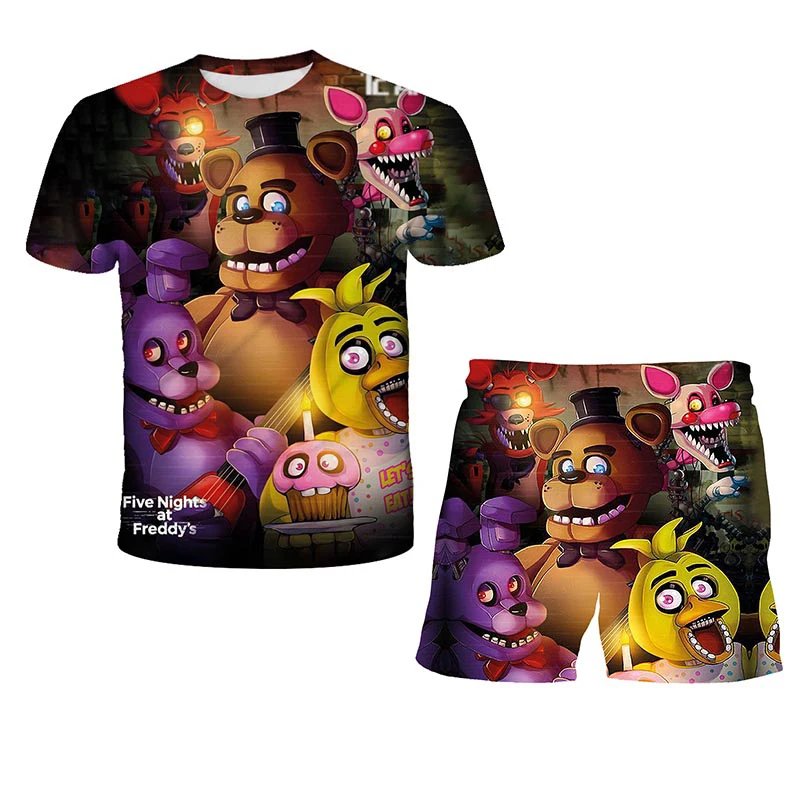 Fashion Casual 3D Printing Five Ninghts At Freddy's Summer Children's Clothing Tshirt Suit FANF Mercury T-Shirt Sets For Kids 
Fashion Casual 3D Printing Five Ninghts At Freddy's Summer Children's Clothing Tshirt Suit FANF Mercury T-Shirt Sets For Kids