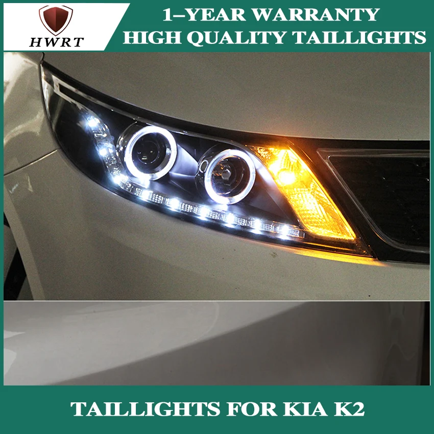 

Car styling LED HID Rio LED headlights Head Lamp case for KIA Rio K2 headlights 2015 2016 Bi-Xenon Lens low beam